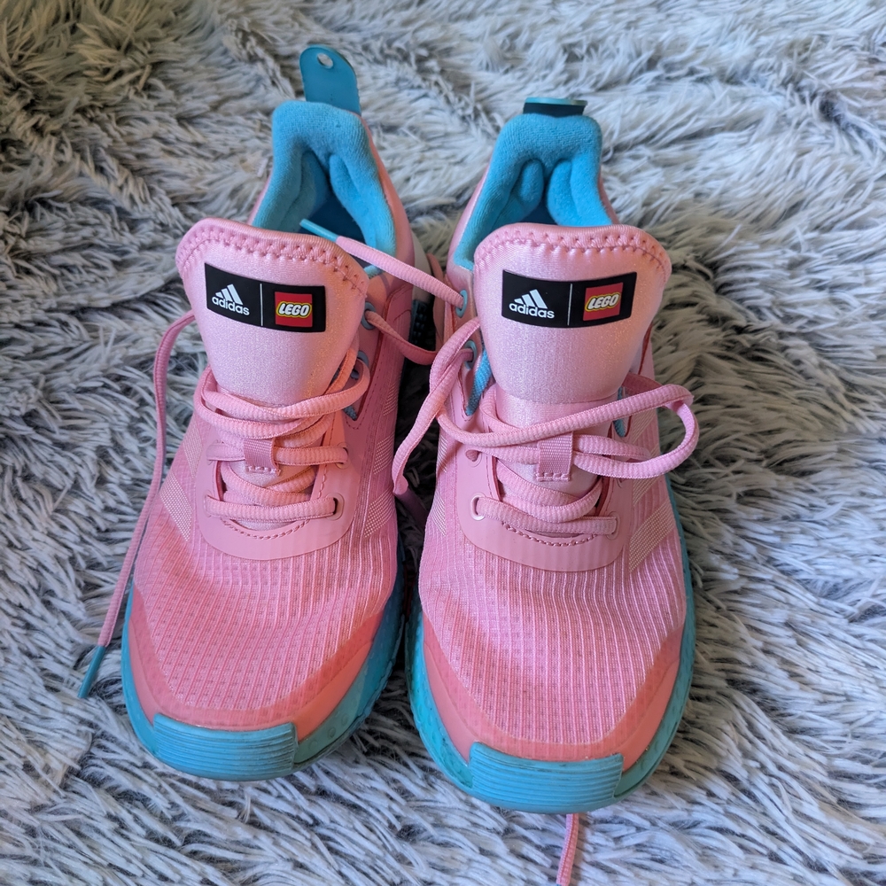 Adidas Pink and Blue Athletic Shoes